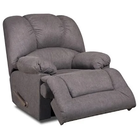 Casual Rocker Recliner with Pillow Arms